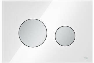 Betätigungsplatte in weiß und Tasten in chrom matt