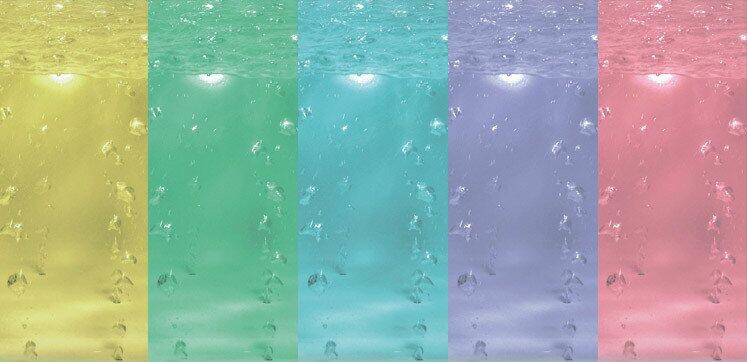 Auswahl an Lichtfarben im Twinline Air Whirlpool