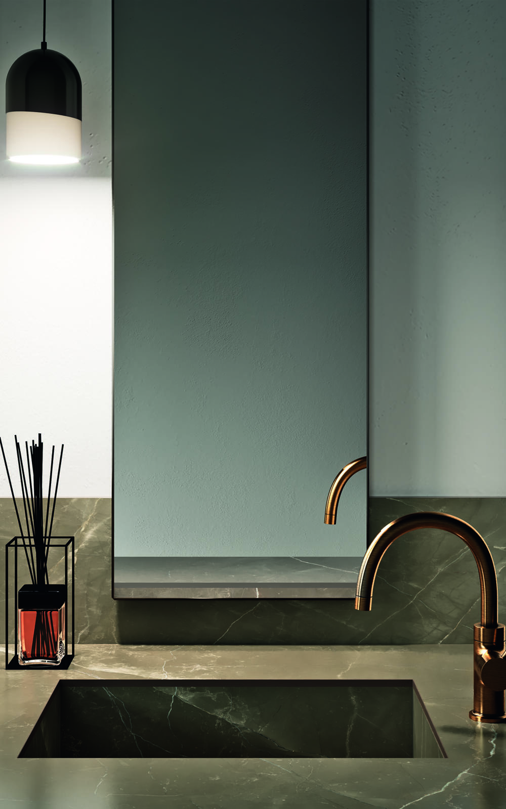 Waschtisch mit Spiegel mit Marazzi Fliesen