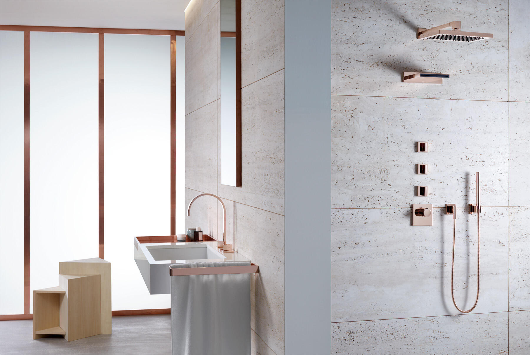 MEM von Dornbracht in Rosegold als Dusch- und Waschbeckenarmatur